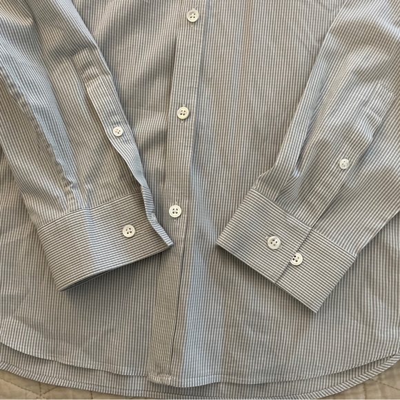 Theory Micro Check Print Zack PS Keyport Shirt In Gray Size L $225 - Picture 9 of 10